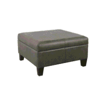 Homepop Faux Leather Storage Ottoman