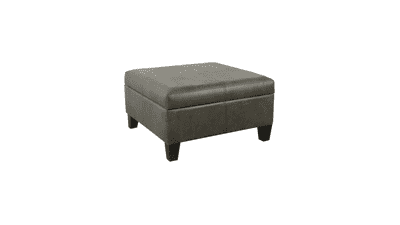 Homepop Faux Leather Storage Ottoman