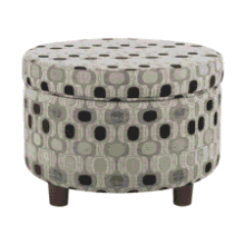 Homepop Storage Ottoman Black Geo