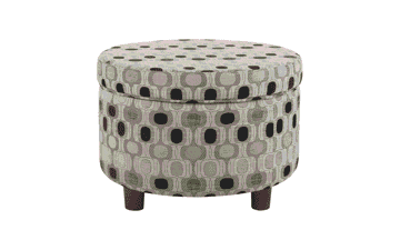 Homepop Storage Ottoman Black Geo
