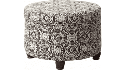 Homepop Upholstered Storage Ottoman