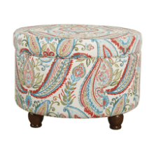 Homepop Upholstered Storage Ottoman
