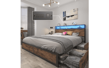 Lifezone Queen Storage Bed Frame