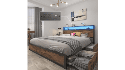 Lifezone Queen Storage Bed Frame