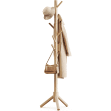 Pipishell Wooden Coat Rack Stand