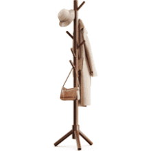 Pipishell Wooden Coat Tree Stand