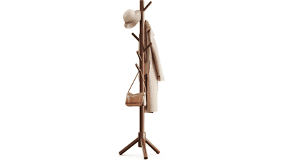 Pipishell Wooden Coat Tree Stand
