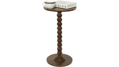 Rustic Brown Round Side Table
