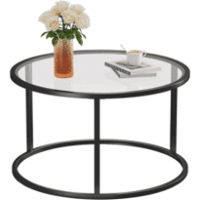 SAYGOER Round Glass Coffee Table
