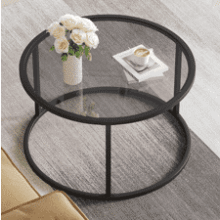 SAYGOER Round Glass Coffee Table