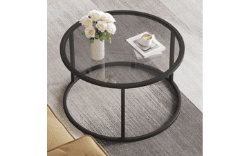 SAYGOER Round Glass Coffee Table