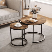 Smuxee Rustic Wood Coffee Table Set