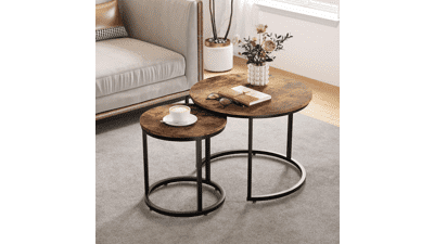 Smuxee Rustic Wood Coffee Table Set