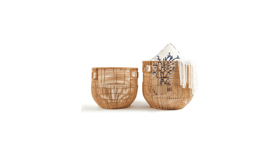 Woven Rattan Storage Baskets