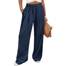 ANRABESS Women Linen Palazzo Pants