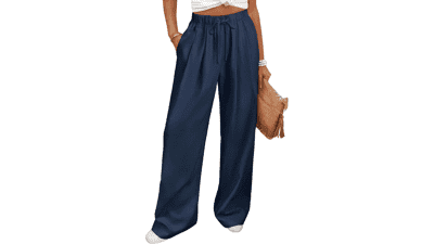 ANRABESS Women Linen Palazzo Pants