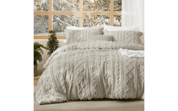 Bedsure Tufted Boho Comforter Set Queen