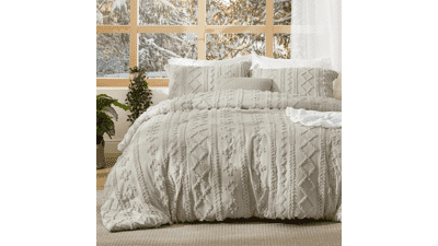 Bedsure Tufted Boho Comforter Set Queen