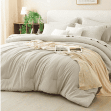 CozyLux King Comforter Set Beige 7PC