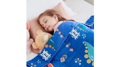 HOSUKKO 5lb Blue Dinosaur Weighted Blanket