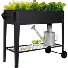 LEETOLLA 32" Raised Garden Bed with Wheels