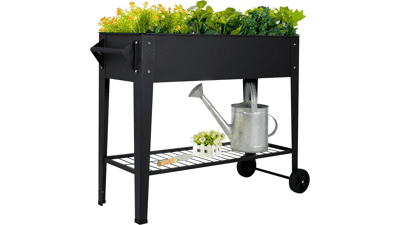 LEETOLLA 32" Raised Garden Bed with Wheels