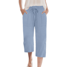 MLXSJ Women Capri Pants Summer Wide Leg