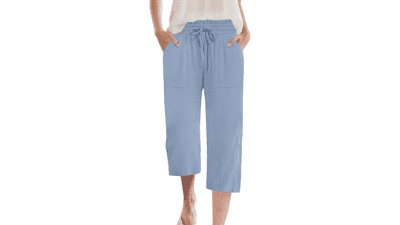 MLXSJ Women Capri Pants Summer Wide Leg