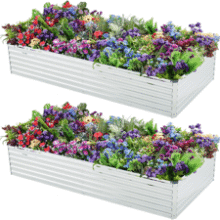 Meberam 2 Pack Galvanized Raised Garden Beds
