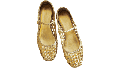 Molozoey Woven Mesh Ballet Flats