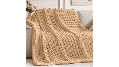 Negwoo Chunky Knit Throw Blanket