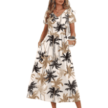 OFEEFAN Flowy A‑Line Summer Dress