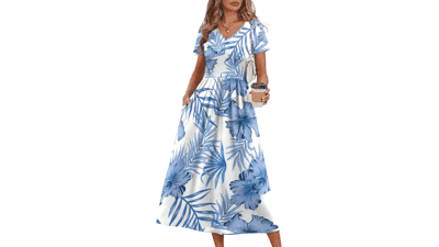 OFEEFAN Flowy A‑Line Summer Dress