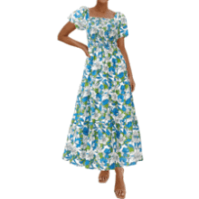 PRETTYGARDEN Women’s Summer Puff Maxi Dress