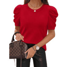 SAMPEEL Women’s Short Puff Sleeve Sweater