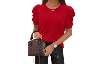 SAMPEEL Women’s Short Puff Sleeve Sweater