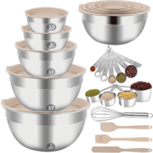 WEPSEN 25PCS Stainless Steel Mixing Bowls