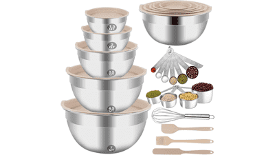 WEPSEN 25PCS Stainless Steel Mixing Bowls