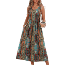 WIHOLL Summer Flowy Midi Dress