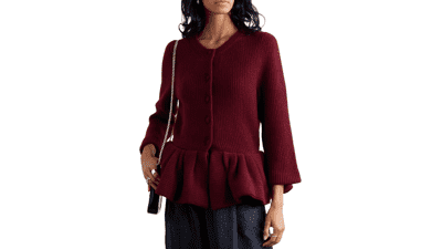 Women’s Peplum Knit Cardigan