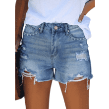 Women's Ripped Denim Shorts