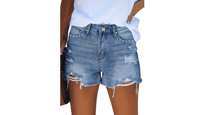 Women's Ripped Denim Shorts