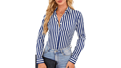 Women's Silky Button Down Shirts