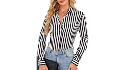 Women's Silky Button Down Shirts