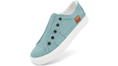 Women’s Slip‑On Canvas Sneakers