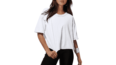 XIEERDUO Women’s Cotton Crop T-Shirt