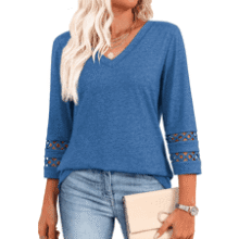 XIEERDUO Women’s V‑Neck Sleeve Top
