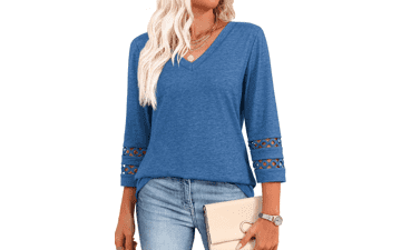 XIEERDUO Women’s V‑Neck Sleeve Top