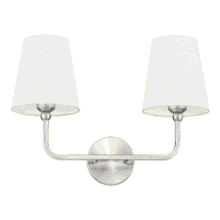 2-Light Brushed Nickel Vanity Sconce