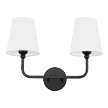 2-Light Matte Black Vanity Sconce